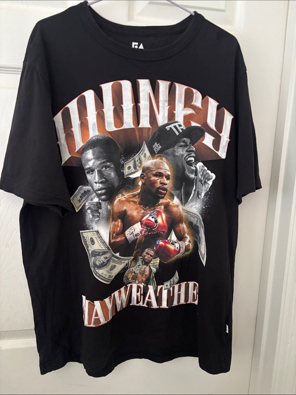 Black Graphic Money Boxing Short-Sleeve Tee